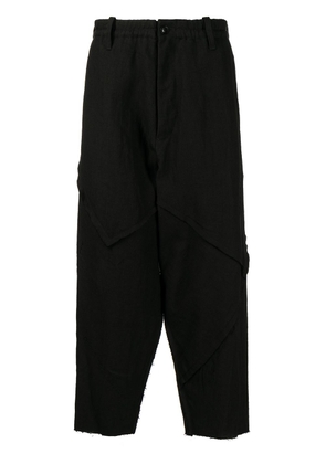 Yohji Yamamoto drop-crotch cropped trousers - Black