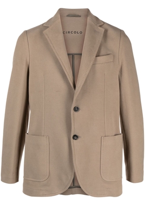 Circolo 1901 single-breasted cotton-blend jersey blazer - Neutrals