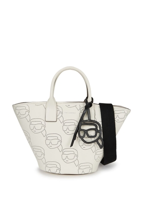 Karl Lagerfeld Ikonik perforated leather tote bag - White