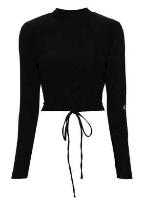 Calvin Klein Jeans mock-neck open-back blouse - Black