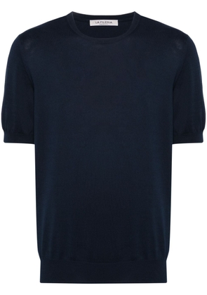 Fileria fine-knit short-sleeved jumper - Blue