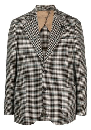Lardini Prince of Wales check wool blazer - Neutrals