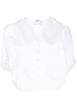 Vivetta cut-out short-sleeve cotton shirt - White