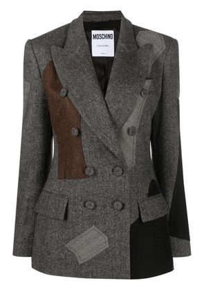 Moschino patchwork double-breasted blazer - Grey