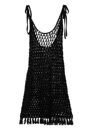 Marysia scoop-neck open-knit minidress - Black