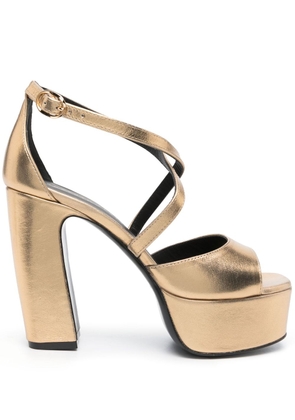 Roberto Festa 125mm metallic leather sandals - Gold