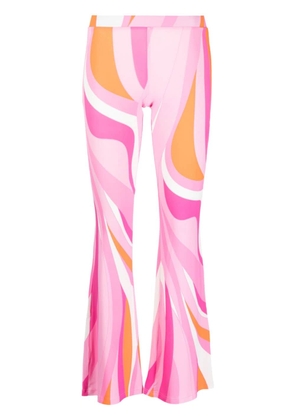 MC2 Saint Barth wave-print high-waisted flared trousers - Pink