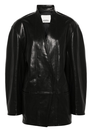 ISABEL MARANT Ikena leather coat - Black