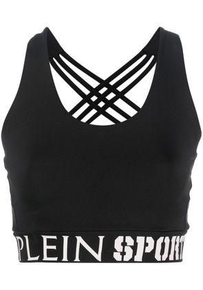 Plein Sport logo-print sport bra - Black