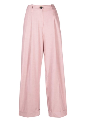 GANNI pleated wide-leg trousers - Pink
