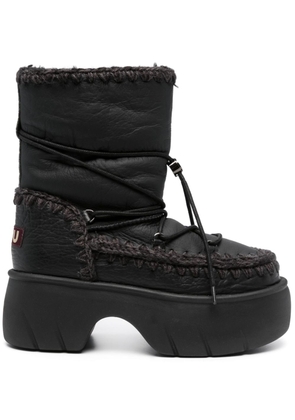 Mou Eskimo 23 crochet-trim leather boots - Black