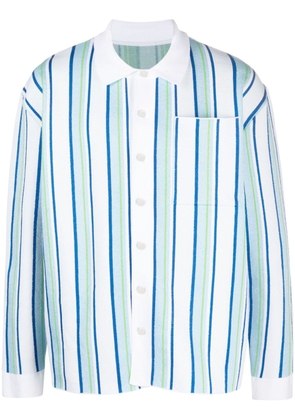 Jacquemus La Chemise Maille striped polo shirt - White