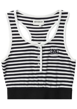 Musium Div. striped cropped tank top - White
