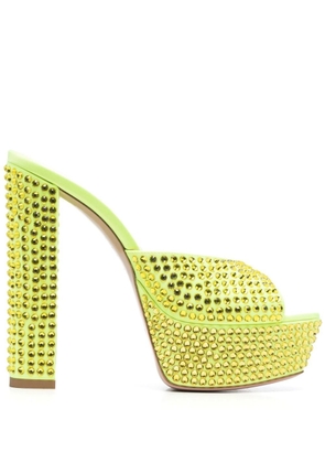 Gedebe crystal-embellished 150mm sandals - Yellow