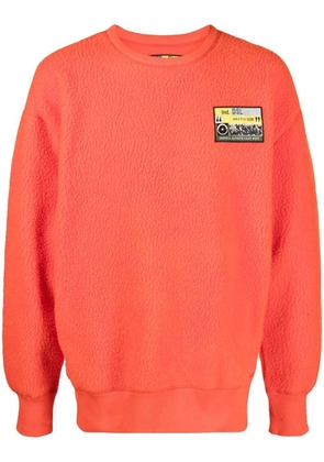 Diesel logo-patch fleece reversible sweatshirt - Red
