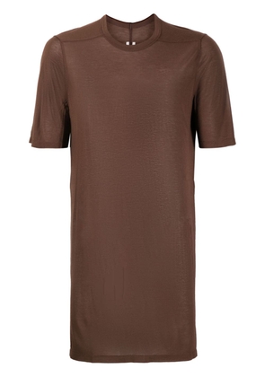 Rick Owens seam-detail crew-neck long T-shirt - Brown