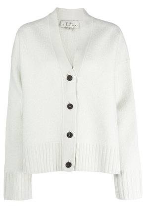 Studio Nicholson Sake long-sleeved wool cardigan - White