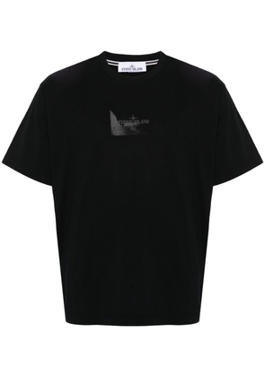 Stone Island logo-print cotton T-shirt - Black