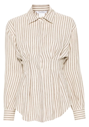 Max Mara Eritrea striped linen shirt - White