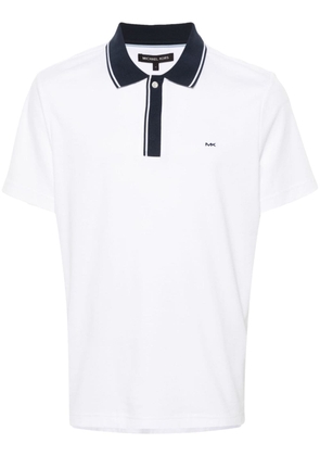 Michael Kors logo-embroidered contrasting trim polo shirt - White