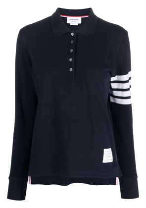Thom Browne 4-Bar long-sleeved polo shirt - Blue