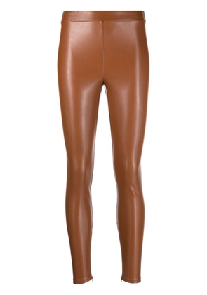 Michael Michael Kors ankle-zip faux-leather leggings - Brown