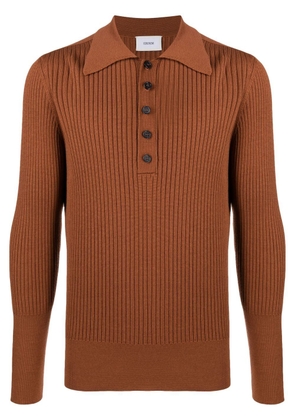 ERDEM fine-knit polo shirt - Brown
