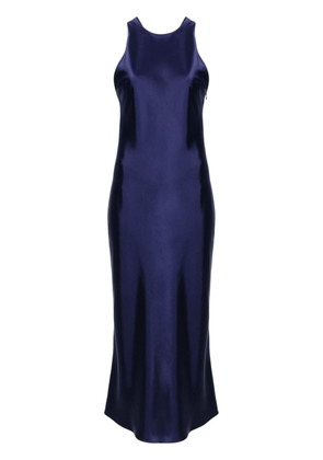 Claudie Pierlot round-neck satin maxi dress - Blue