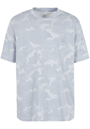 Armani Exchange camouflage-print cotton T-shirt - Blue