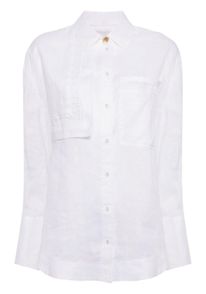 Aje logo-embroidered linen shirt - White