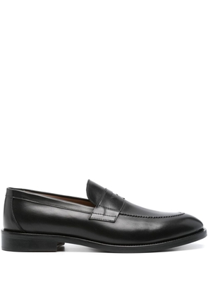 Boggi Milano penny-slot leather loafers - Black