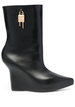 Givenchy 120mm padlock wedge boots - Black