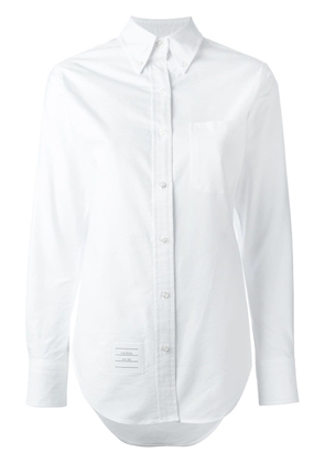 Thom Browne Classic Long Sleeve Button Down Point Collar Shirt In Oxford - White