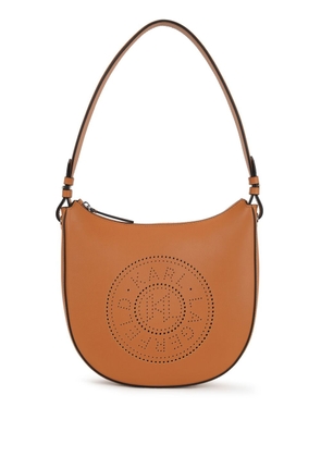 Karl Lagerfeld K/Circle perforated-logo shoulder bag - Brown