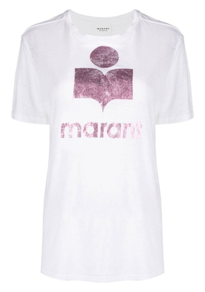 MARANT ÉTOILE logo-print linen T-shirt - White