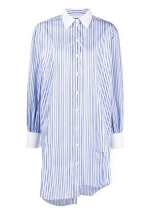 Moschino striped asymmetric shirt dress - Blue