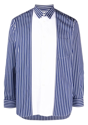 Comme Des Garçons Shirt panelled striped cotton shirt - Blue