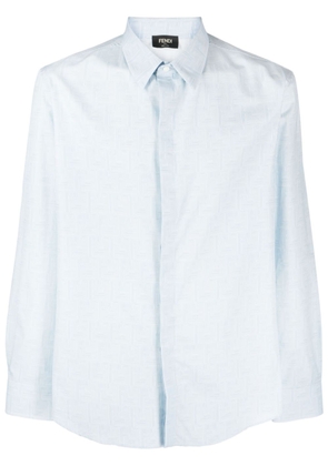 FENDI FF-motif cotton shirt - Blue