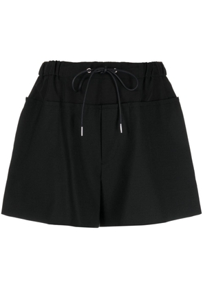 sacai panelled flared shorts - Black