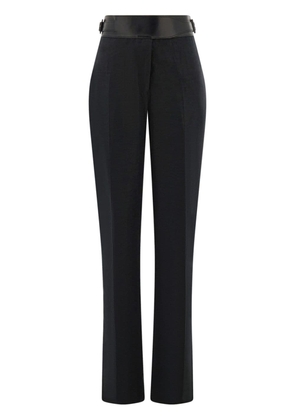Ferragamo belted tailored linen trousers - Black