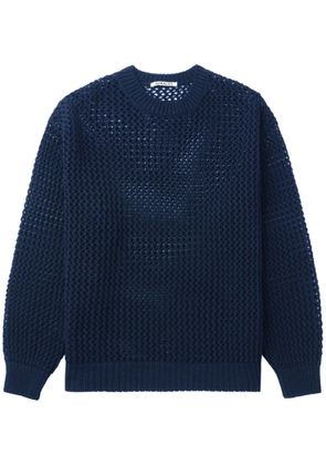 Auralee open-knit cotton jumper - Blue