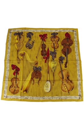 Christian Dior Pre-Owned 1990-2000s Musical Instrument silk scarf - Yellow
