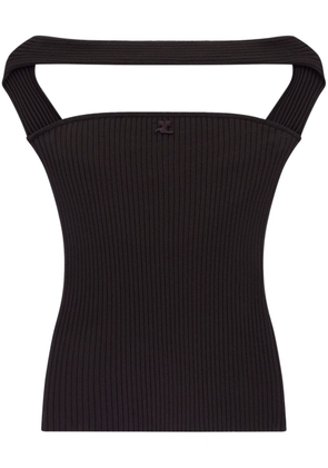 Courrèges Hyperbole ribbed-knit top - Brown