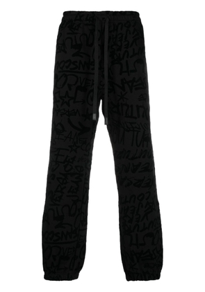 Versace Jeans Couture graffiti-print drawstring-waist track pants - Black