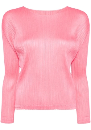 Pleats Please Issey Miyake plissé satin shirt - Pink