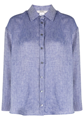 'S Max Mara boxy long sleeve linen shirt - Blue