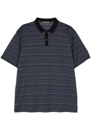 Corneliani striped cotton polo shirt - Blue