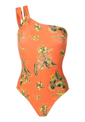 Lygia & Nanny floral-print one-shoulder swimsuit - Orange