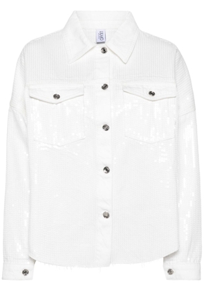 LIU JO sequin-embellished denim jacket - White
