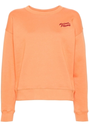 Maison Kitsuné logo-embroidered cotton sweatshirt - Orange